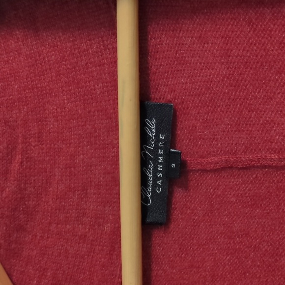 Claudia Nichole Red Maroon Cashmere Open Front Asymmetrical Fall Boho Cardigan S - Picture 3 of 5